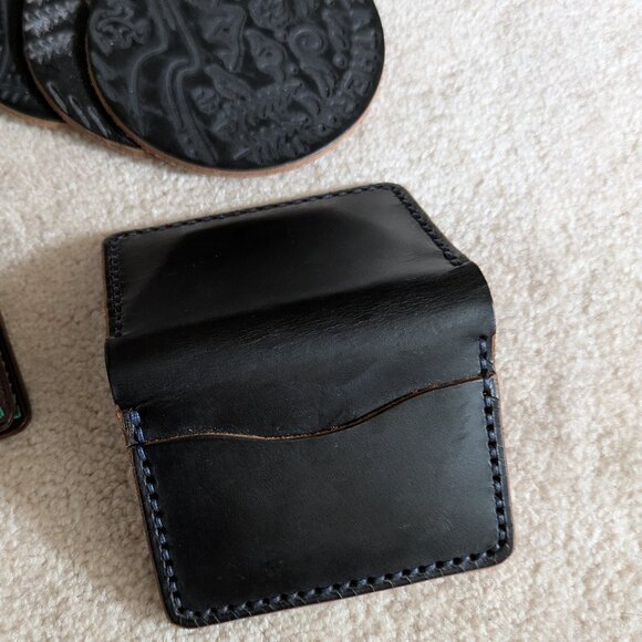 Hand Stitched Leather Wallets and Coaster Bundle - Picture 3 of 6